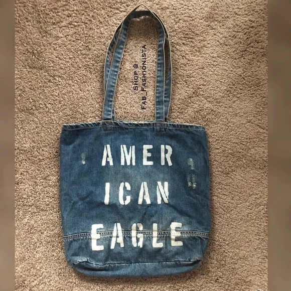 American Eagle Denim Tote Bag - Picture 1 of 7